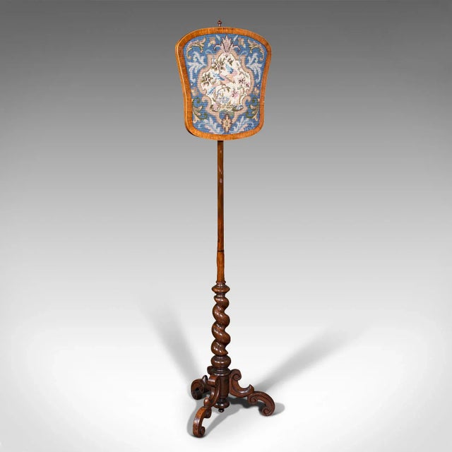 1820s Antique Regency English Needlepoint Pole Screen For Sale - Image 13 of 13