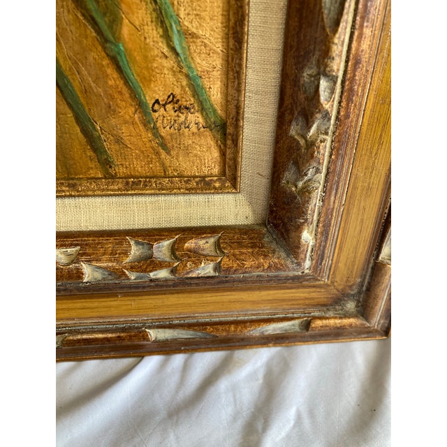 Mid-Century Modern Mid 20th Century Original Sunflowers Oil Painting, Framed and Signed by Artist For Sale - Image 3 of 10