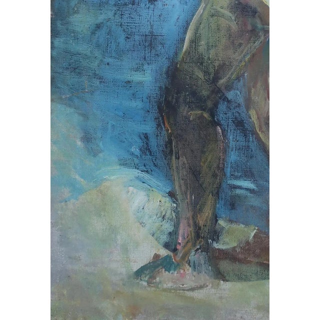 1970s Vintage Nude Art Oil Painting, Nude Woman Figure, Soviet Ukrainian Art 48-34 For Sale - Image 5 of 6