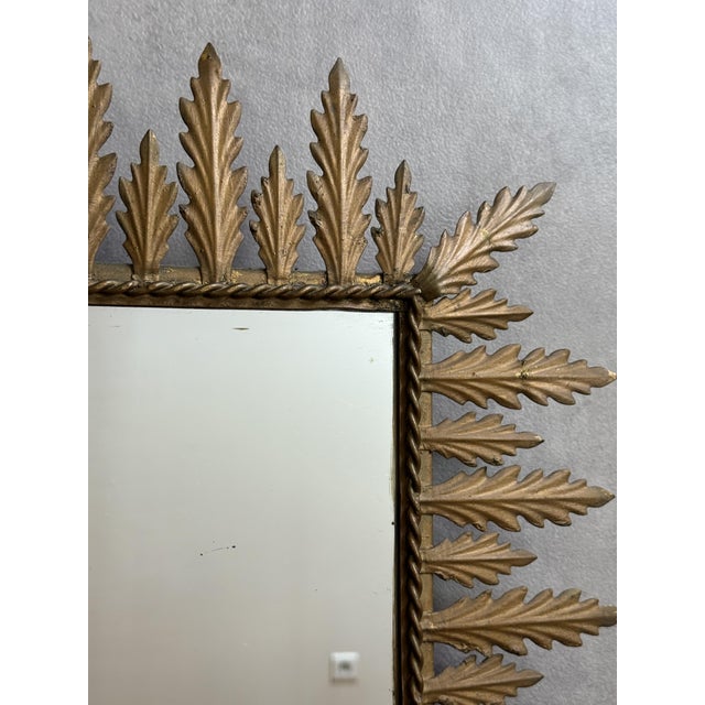Mid-Century Modern Vintage Italian Sun Mirror, 1950s For Sale - Image 3 of 6