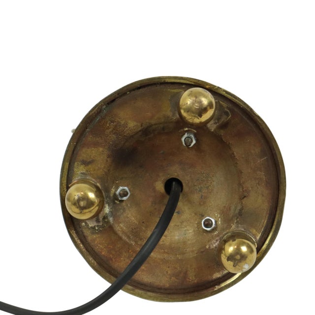 Art Nouveau Style Floral Table Lamp in Brass, 1950s For Sale - Image 11 of 16