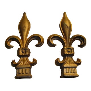 Pair of 2000s Cast Iron French Fleurs De Lys For Sale