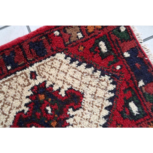 1970s Vintage Persian Handmade Hamadan Mat For Sale - Image 4 of 9