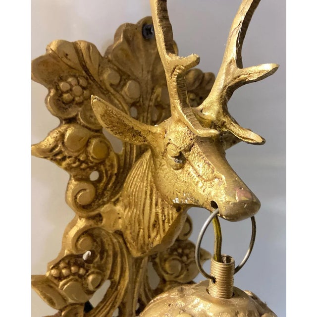 Crystal Beaded Stag Head Sconces, Set of 2 For Sale - Image 6 of 9
