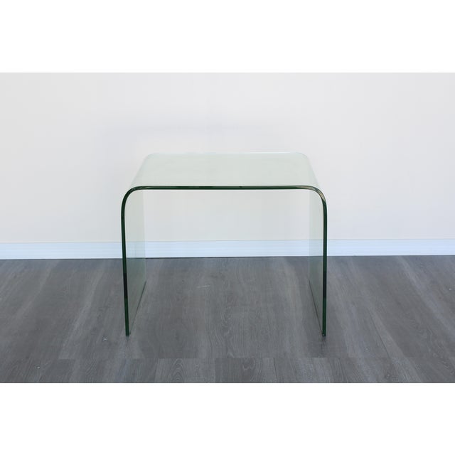 Vintage Waterfall Glass side table This table has a green tint Dimensions: 21"Width x 19"Depth x 17"Height See pictures...