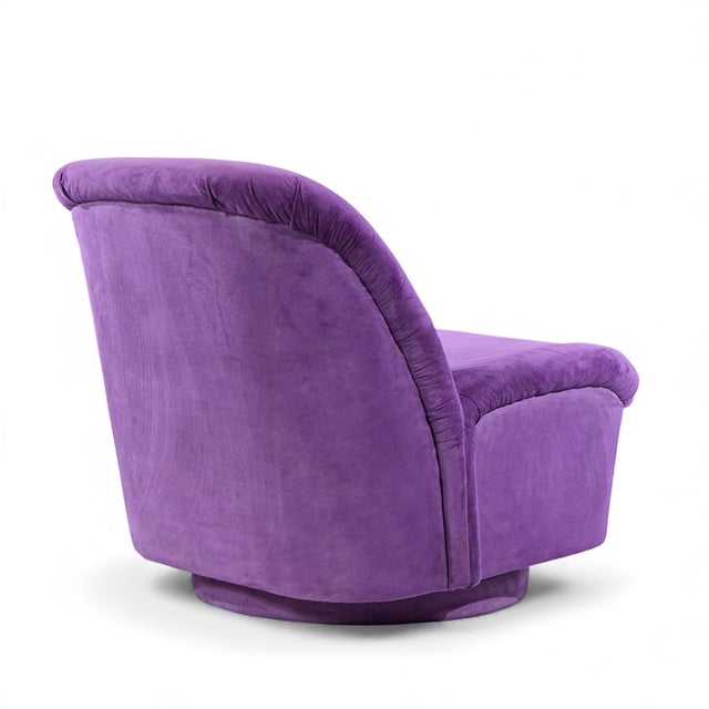 Vladimir Kagan for Directional Mid Century Swivel Lounge Chairs - Pair For Sale - Image 10 of 13