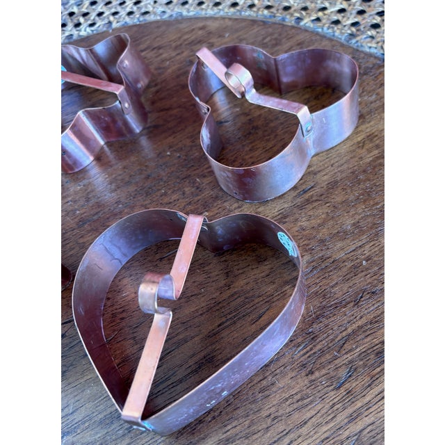 Copper Vintage Solid Copper Cookie Cutters - Set of 4 For Sale - Image 8 of 10