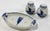 Delft Vintage Traditional Hand-Painted Delft Ceramic Salt and Pepper Shakers in Tray - 3pcs For Sale - Image 4 of 10