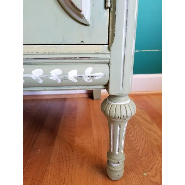French Country Vintage French Country Hand-Painted Armoire For Sale - Image 3 of 11