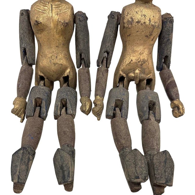 Chinese Early 20th Century Antique Chinese Gilt Carved Camphor Wood Adult Toys For Sale - Image 3 of 13