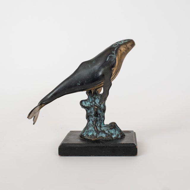 Late 20th Century Spi Bronze Finish Humpback Whale Sculpture For Sale - Image 4 of 8