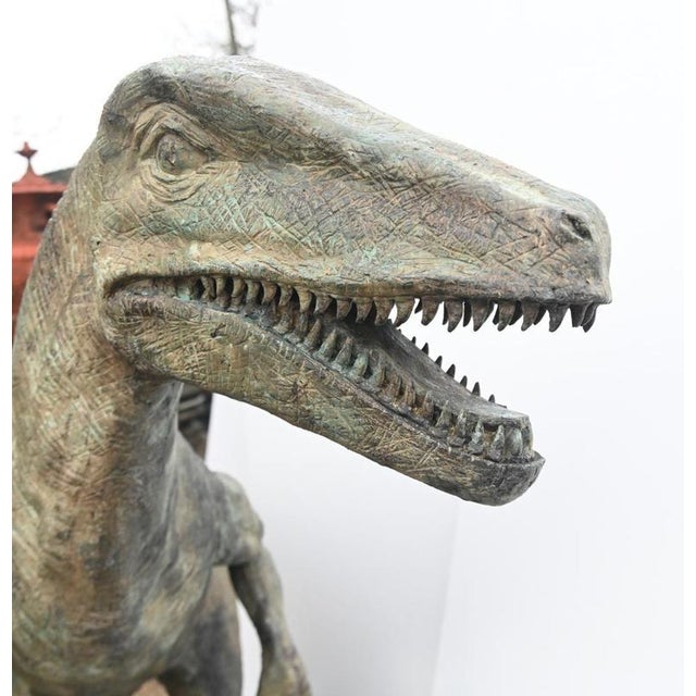 Lifesize Bronze Velociraptor Dinosaur Statue For Sale - Image 9 of 10