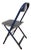 Blue 4 Vintage Folding Chairs in Blue Oilcloth Steel and Chrome by Cosco For Sale - Image 8 of 11
