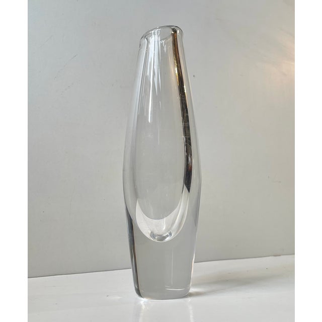 Mid-Century Modern Swedish Modern Torpedo Crystal Vase by Sven Palmqvist for Orrefors, 1950s For Sale - Image 3 of 8