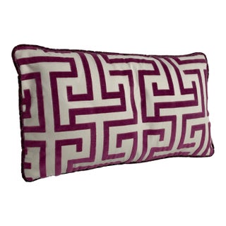 Thibaut Ming Trail in Eggplant Lumbar Pillow For Sale