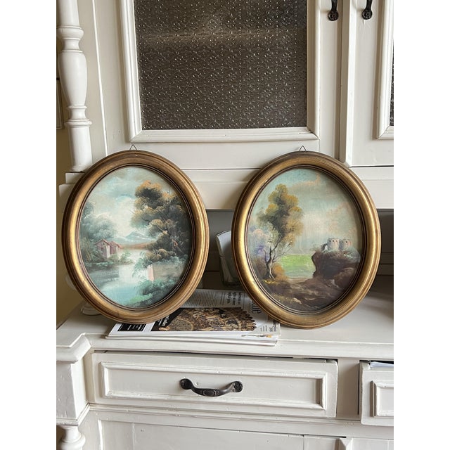 Untitled, 1950s, Oil & Wood, Set of 2, in Good conditions. Designed 1950 to 1959