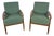 Vintage Danish Teak Lounge Chairs with Green Cushions, 1960s, Set of 2 For Sale
