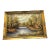 Charming Cottage Landscape Wall Art – Hand-Painted Woodland Scene With Ornate Gold Frame For Sale