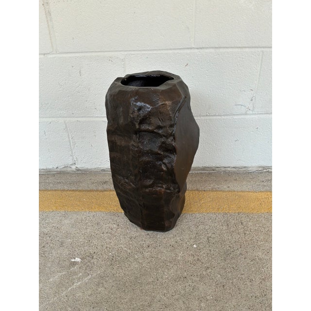 Modern Currey & Co Large Carmelo Metal Vase For Sale - Image 3 of 7