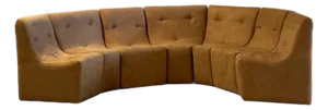 Vintage Brown Element Sofa in Suede Camel, 1960s, Set of 7