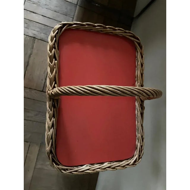 Mid-Century Modern Wicker and Formica Basket, 1960s For Sale - Image 3 of 8