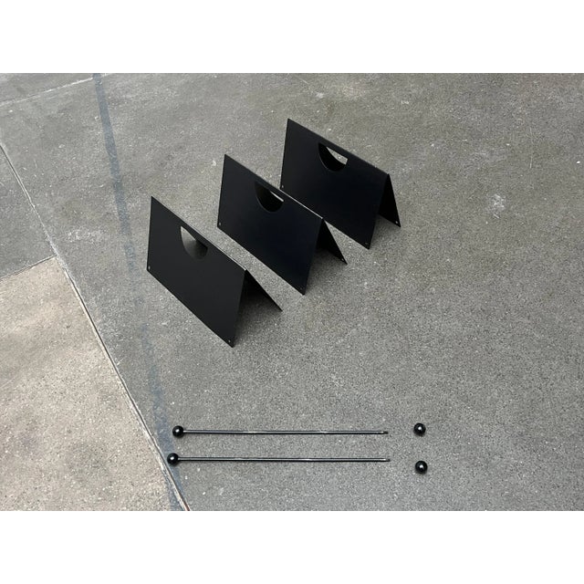 Ettore Sottsass Italian Postmodern Metal Magazine Rack Holder, 1980s For Sale - Image 4 of 18