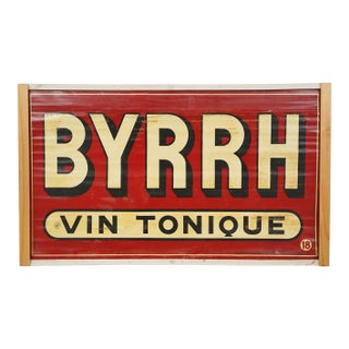 1930s French Byrrh Tonic Wine Advertising Sign For Sale