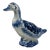 Vintage Delft Style Blue White Porcelain Duck Goose Figurine For Sale