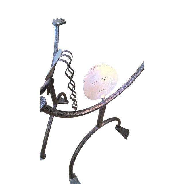 1990s Fred Garbotz He/She Dining Table Base For Sale - Image 5 of 5