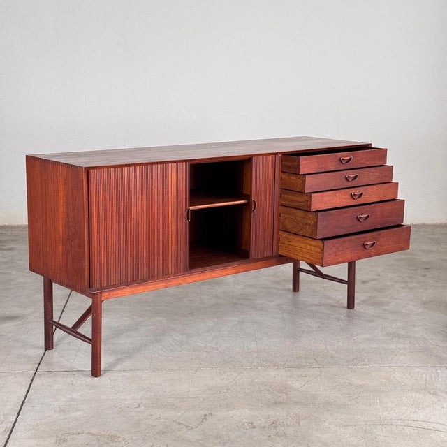 Danish Modern Tambour Credenza attributed to Peter Hvidt & Orla Mølgaard-Nielsen, 1960s For Sale - Image 16 of 18