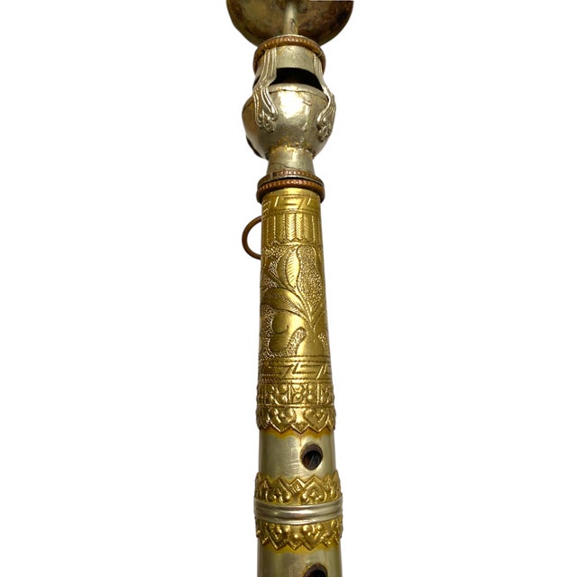 Antique Tibetan Gyaling Instrument 22.5" Rgya Gling Buddhist Ceremonial Decor For Sale - Image 12 of 17