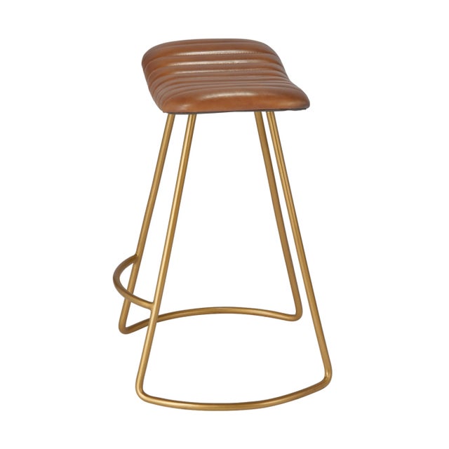Rustic Lifestyle by JY Theo Counter Stool in Brown For Sale - Image 3 of 5