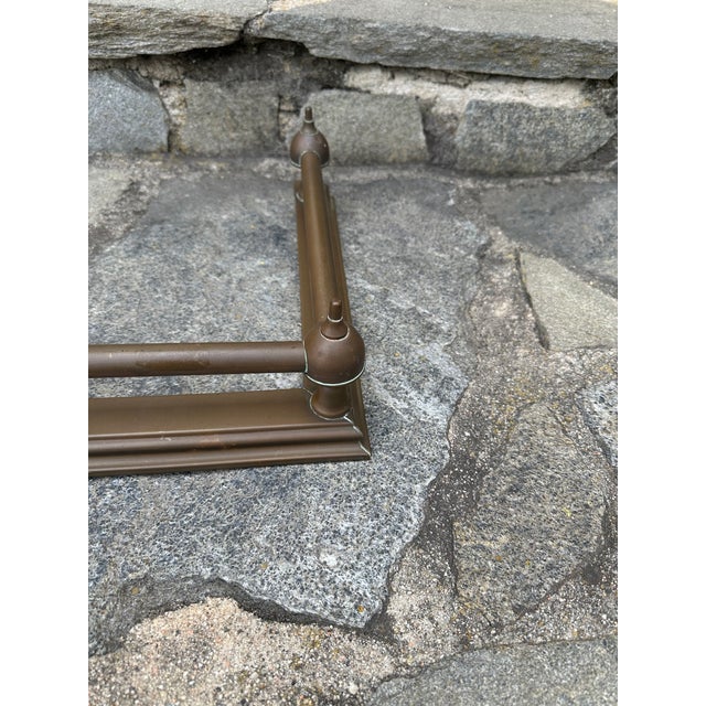 Metal Vintage French Mid-Century Brass Fireplace Fender For Sale - Image 7 of 12