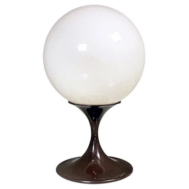 Italian Space Age Floor or Table Lamp in Brown Plastic and Opal Glass, 1970s For Sale - Image 12 of 12