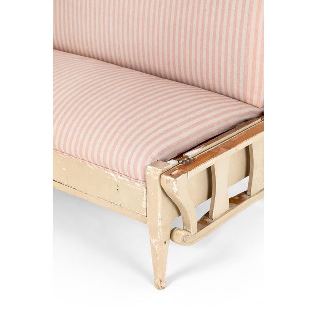 Pink Antique Gustavian Sofa in Pink Linen, 1890s For Sale - Image 8 of 17