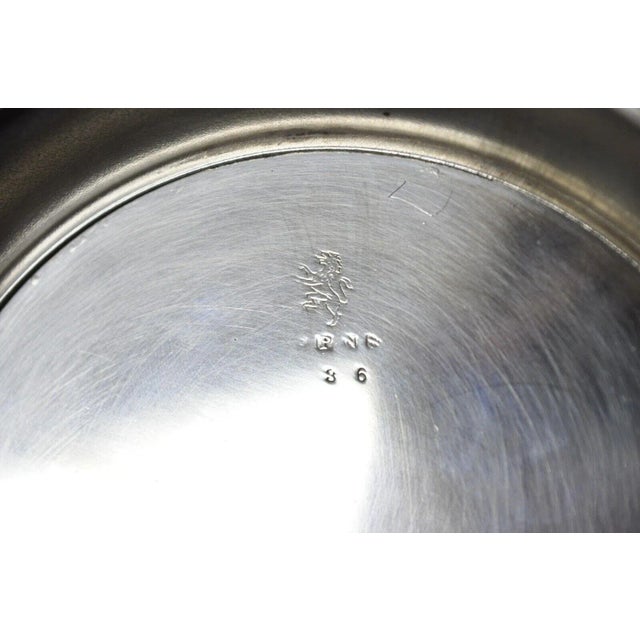 Silver Victorian Silver Plated Draped Rim Small Footed Trinket Dish Platter Tray For Sale - Image 8 of 10