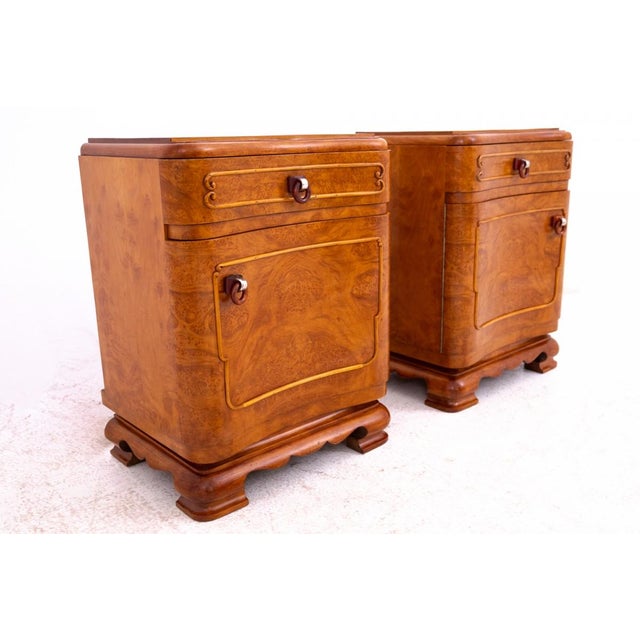 Vintage Polish Art Deco Nightstands, 1930, Set of 2 For Sale - Image 11 of 15