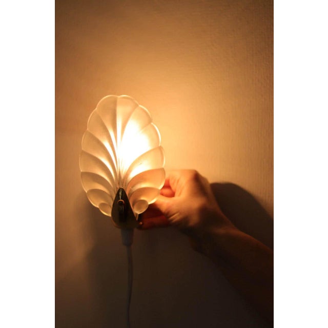 Art Deco Brass & Glass Shell Wall Lamps Denmark, 1930s Rewired, Working, E14, Set of 2 For Sale - Image 15 of 18