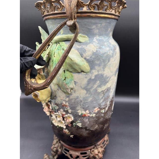 Mid 19th Century 19th C French Barbitone Vase 17” H For Sale - Image 5 of 17
