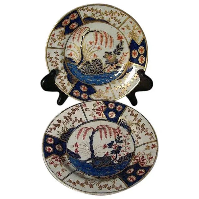 1805 Coalport Porcelain Imari Rock & Tree Pattern Plates - A Pair For Sale In New York - Image 6 of 6