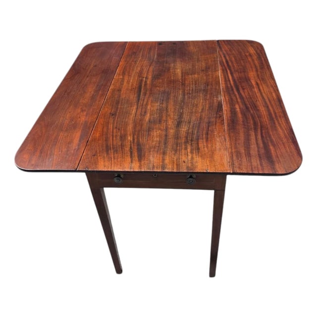 Late 18th Century English Walnut Sheraton, Drop Leave Table/ One Board Lumber. For Sale