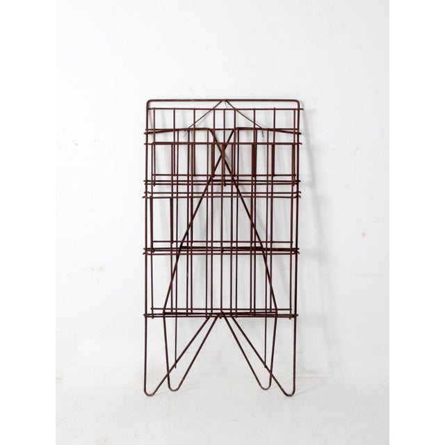 Mid 20th Century Collapsible Wire Shelf Rack For Sale - Image 11 of 13