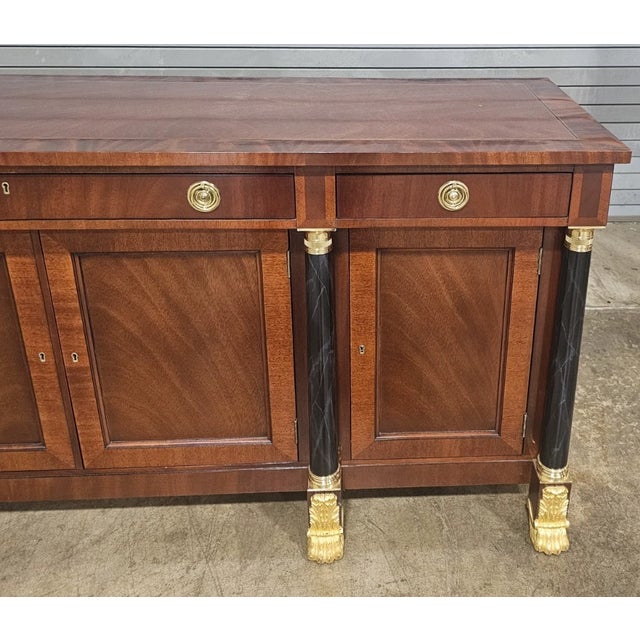 Kindel National Trust Empire Flame Mahogany Sideboard Gilt Paw Feet Faux Marble For Sale In Cleveland - Image 6 of 12