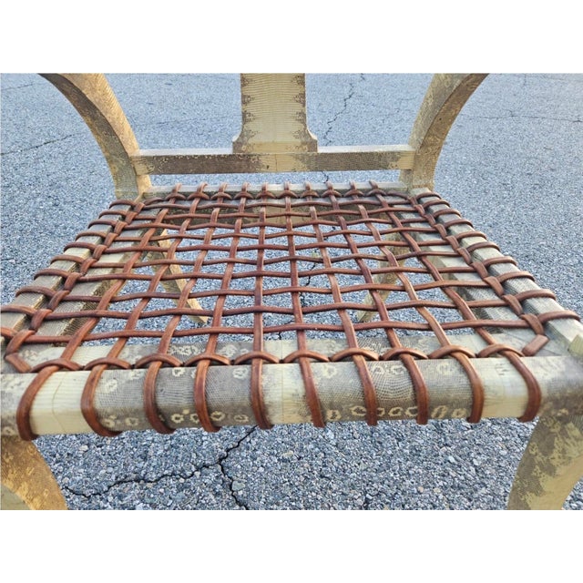 Klismos Lizard Skin Leather Chair Scala Style For Sale - Image 12 of 14