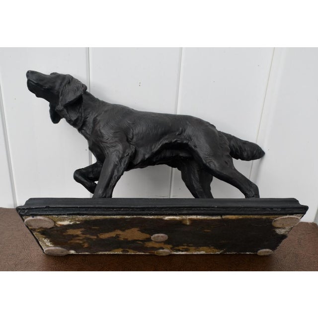 Antique Large Size Spelter Pointer/Setter Dog Figure on Base in a Bronzed Finish For Sale - Image 12 of 12