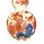 Delft Vintage Delft Double-Gourd Porcelain Vase, Hand-Painted Floral & Bird Motif Blue Red Gold, 1376 For Sale - Image 4 of 4