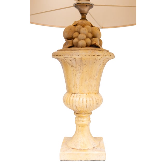 1970s Classical Greek Fruit Ceramic Urn Table Lamps, Italy, 1970s, Set of 2 For Sale - Image 5 of 8