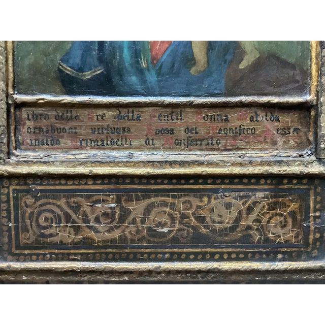 16th/17th C. Italian Old Master Antique Oil on Ornate Wood Panel Religious Icon For Sale - Image 10 of 11