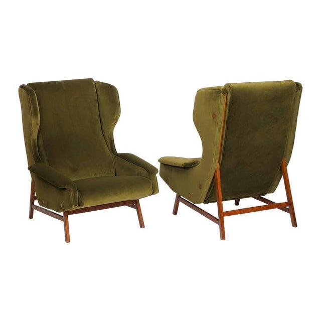 Cassina Vintage Italian Model 877 Lounge Chairs by Gianfranco Frattini for Cassina, 1959, Set of 2 For Sale - Image 4 of 4