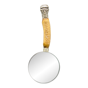 Antique English Stag Horn & Sterling Magnifying Glass